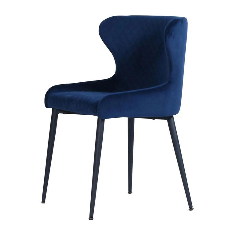 Vernal Extending Dining Set - 6-8 Seater - 160cm-240cm - Grey Sintered Stone - 6 Langley Blue Fabric Chair