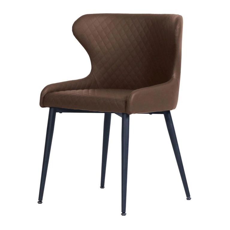 Vernal Extending Dining Set - 6-8 Seater - 160cm-240cm - Grey Sintered Stone - 6 Langley Brown Faux Leather Chair