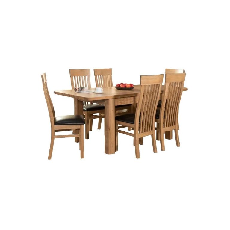 Treviso Extending Dining Set - 6 Seater - 180cm-250cm - Oak
