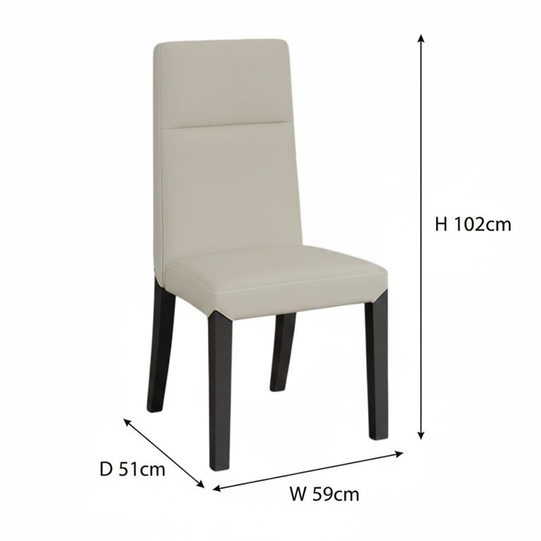 Lorea White Marble Dining Set - Venezia Cream Leather High Back Dining Chair