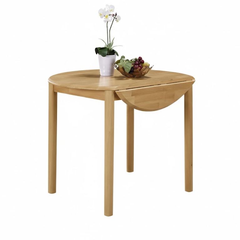 Cologne Round Drop Leaf Dining Set - 4 Seater - 61cm-91cm - Light Oak