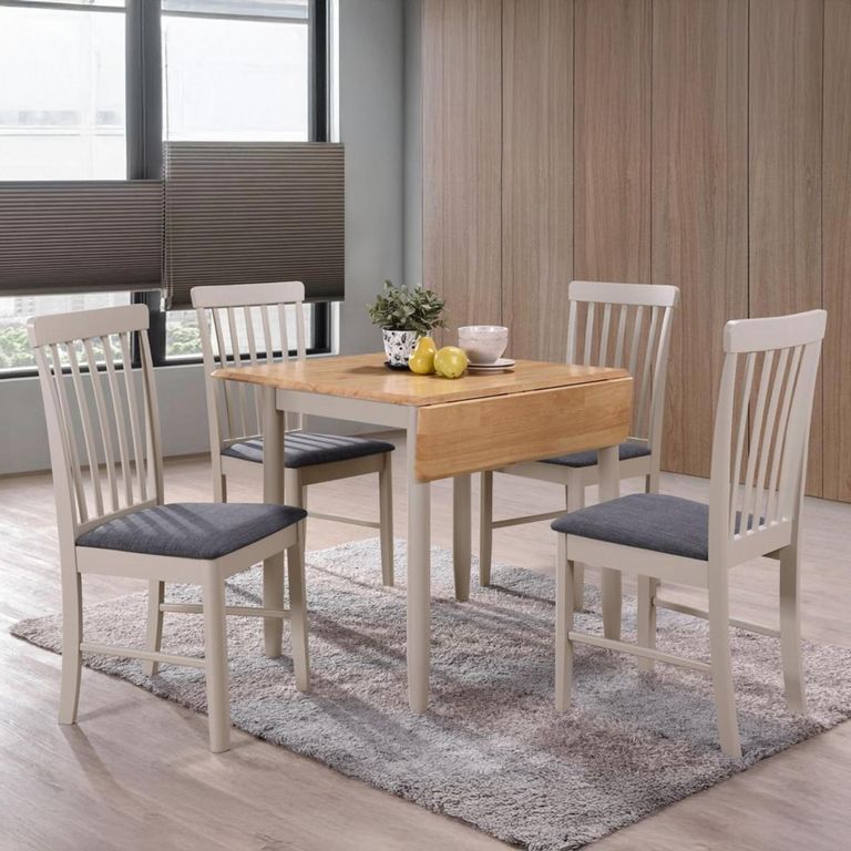 Altona Drop Leaf Dining Set - 2 Seater - 61cm-97cm - Oak and Grey