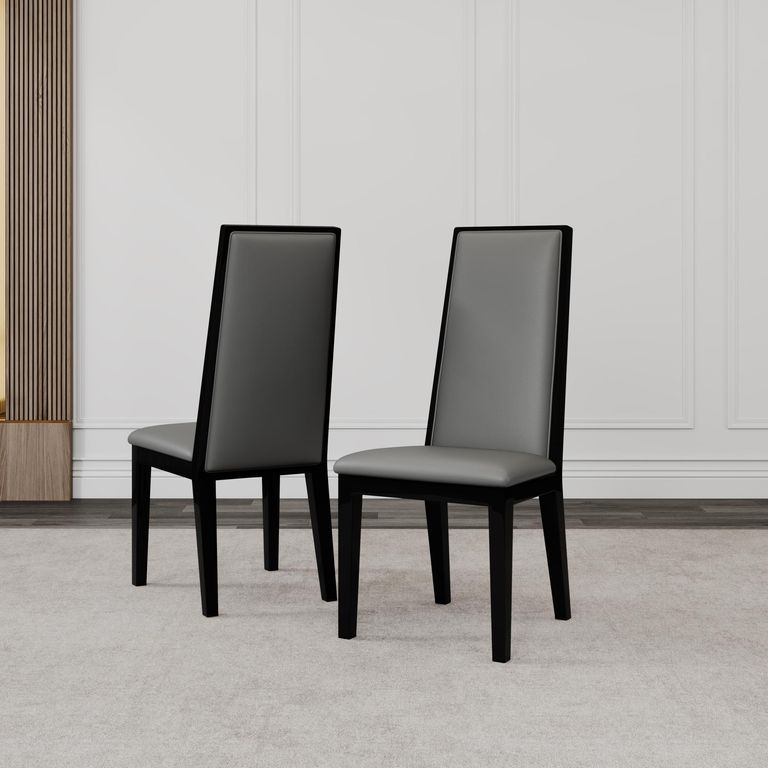 Antonio Dining Table - 8 Seater - 180cm - White Marble - Elite Dining Chair - Grey Leather