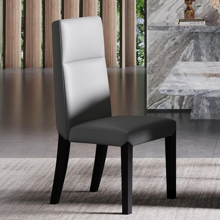 Turin Dining Set - 8 Seater - 140cm - Square - Grey Marble - Venezia Dining Chairs - Grey Leather