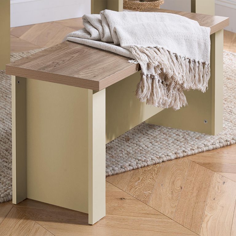 Highgate Dining Set - 2 Seater - 118cm - with 2 Benches - Cream Painted