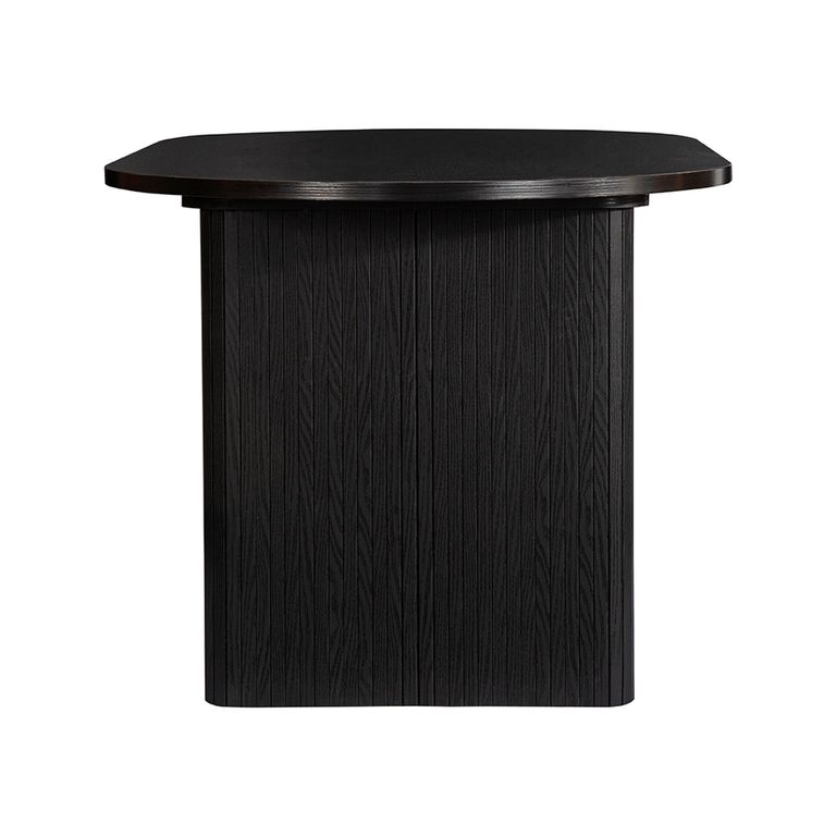 Axel Oval Dining Set - 6 Seater - 160cm - with 2 Benches - Black Fluted