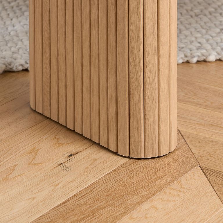 Axel Oval Dining Set - 6 Seater - 160cm - with 2 Grey Chairs and 1 Bench - Oak Fluted