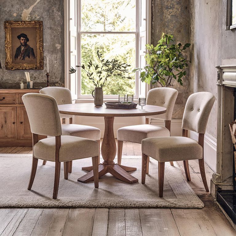 Cannes Dining Set - 4 Seater - 125cm - Round - 4 Chairs - Timber Wood