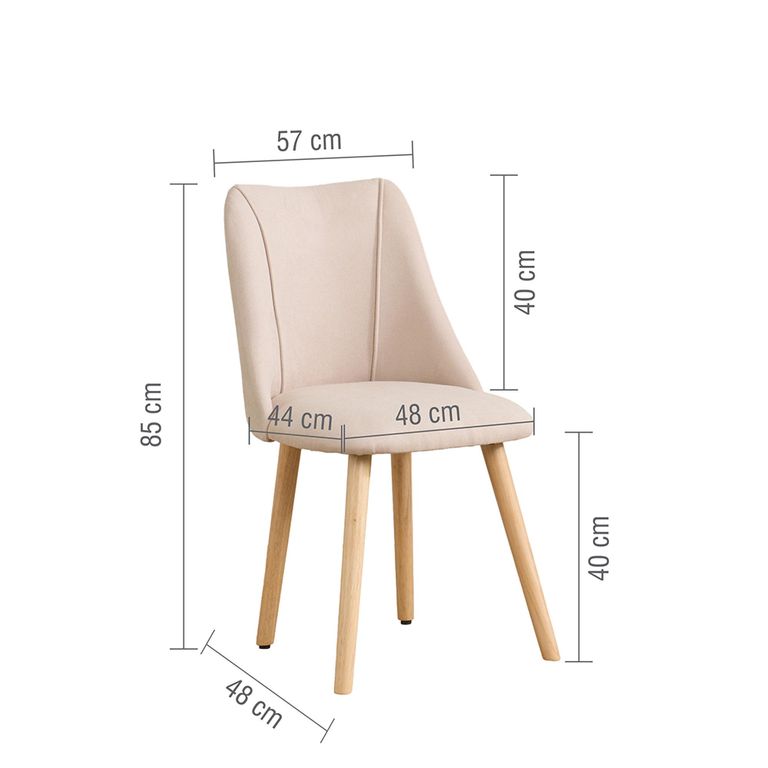 Kylo Oak Dining Set - 120cm - 4 Seater - Round - Slatted Base - 4 Fabric Chair