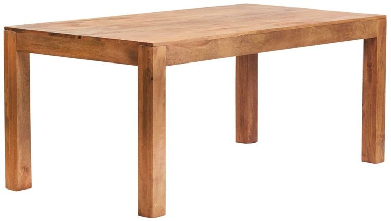 Ajmer Light Mango Wood 6 Seater Dining Set with 4 Chairs and 1 Bench