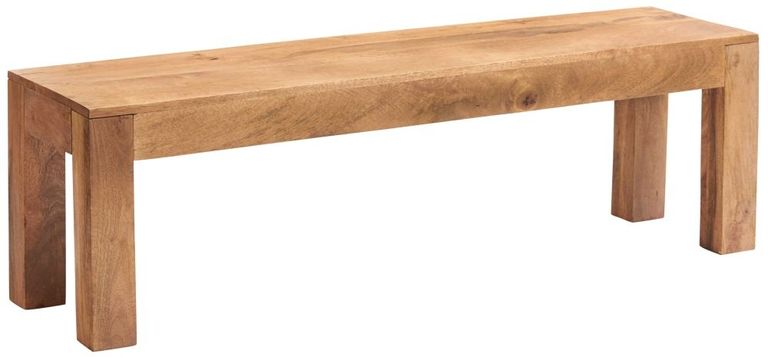 Ajmer Light Mango Wood 6 Seater Dining Set with 4 Chairs and 1 Bench