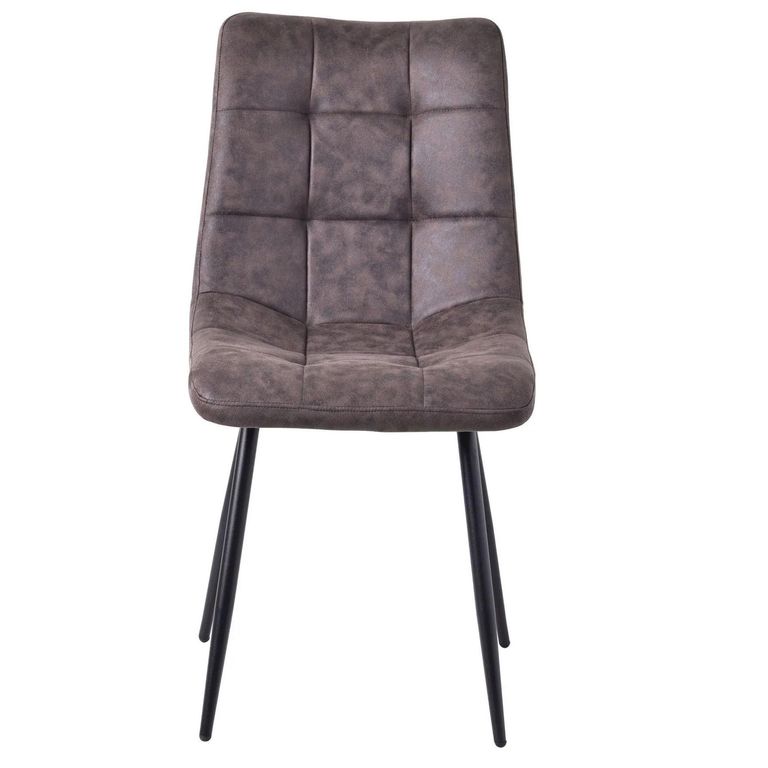 Alpha Black Ceramic Extending Dining Set - Corona Grey Fabric Dining Chair