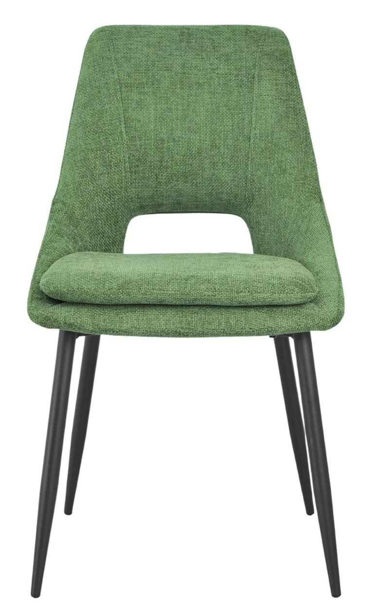 Alpha Black Ceramic Extending Dining Set - Peyton Green Fabric Dining Chair