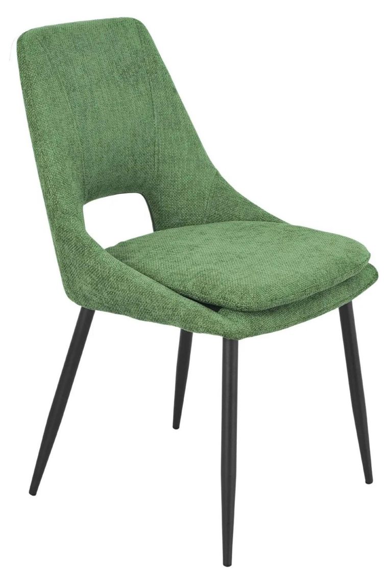 Alpha Black Ceramic Extending Dining Set - Peyton Green Fabric Dining Chair