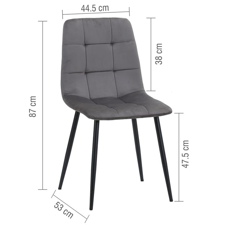 Axel Round Dining Set - 4 Seater - 120cm - Black Fluted - with 4 Chairs