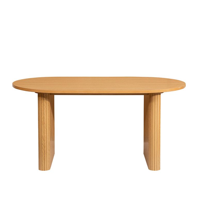 Axel Oval Dining Set - 6 Seater - 160cm - Oak Fluted - with 4 Chairs