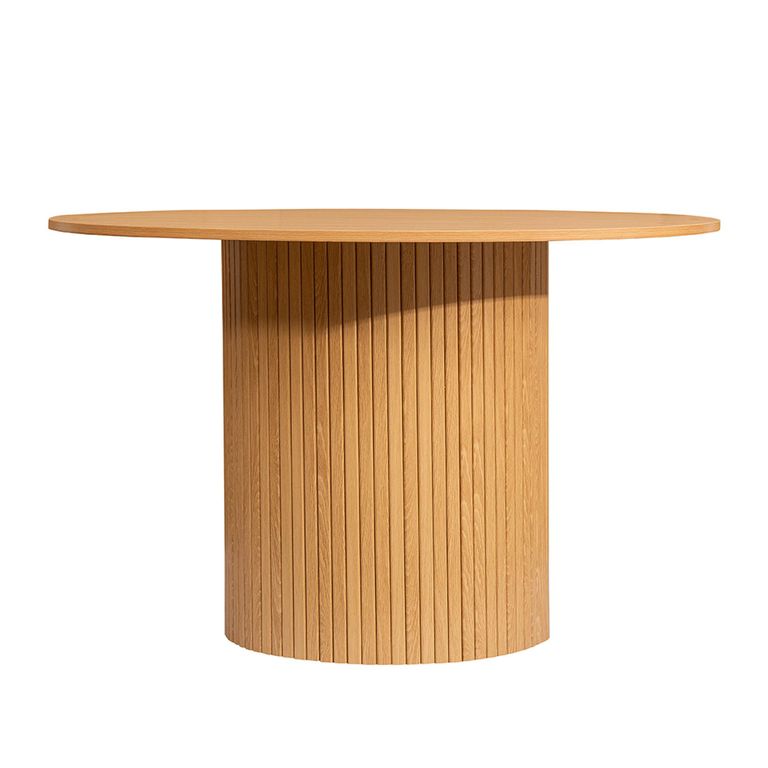 Axel Round Dining Set - 4 Seater - 120cm - Oak Fluted - with 4 Chairs