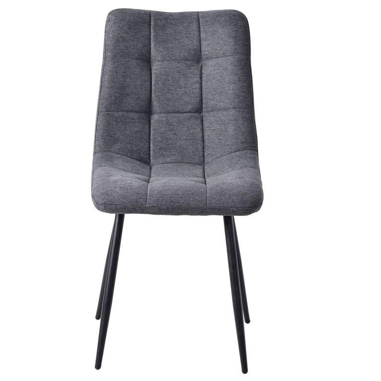 Bari Grey Ceramic Extending Dining Set - Corona Light Grey Fabric Dining Chair