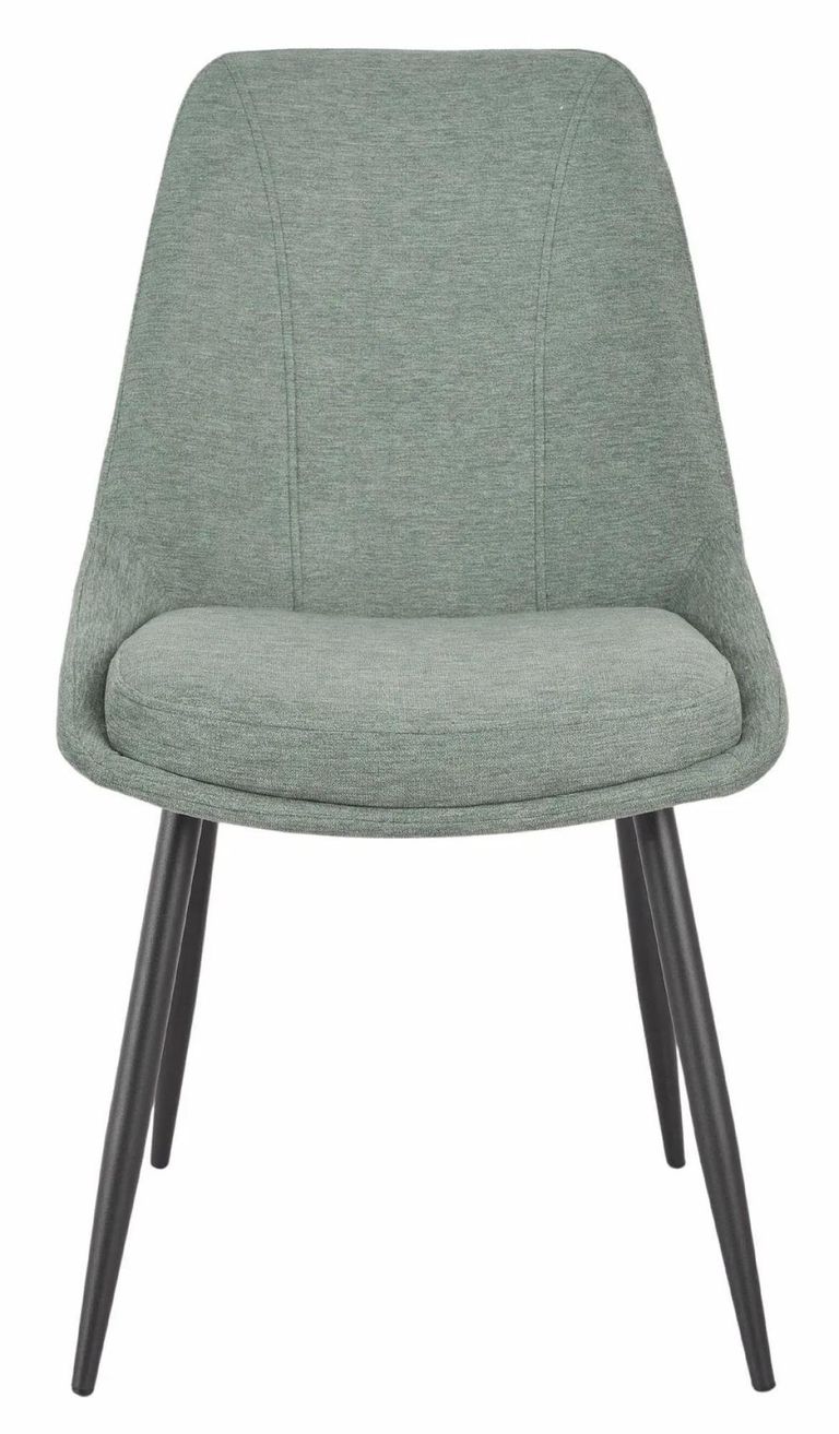 Bari Grey Ceramic Extending Dining Set - Darwin Green Fabric Dining Chair