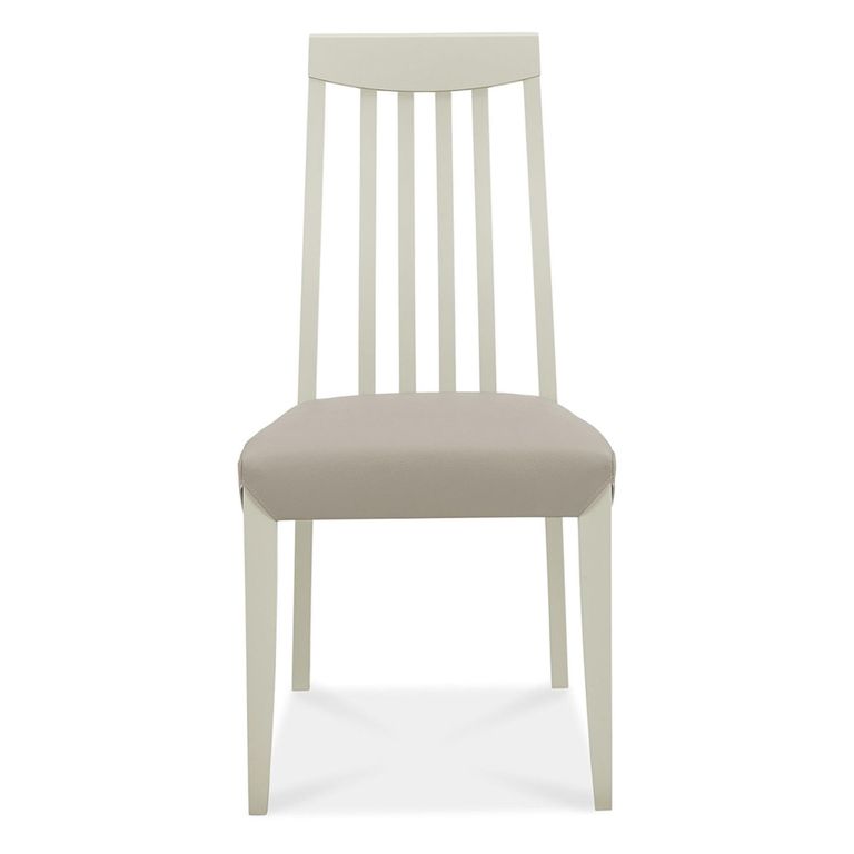 Bergen Grey Washed Oak Extending Dining Table Set - 2-4 Seater - 80cm-115cm - 2 Slatted Back Grey Bonded Leather Chairs