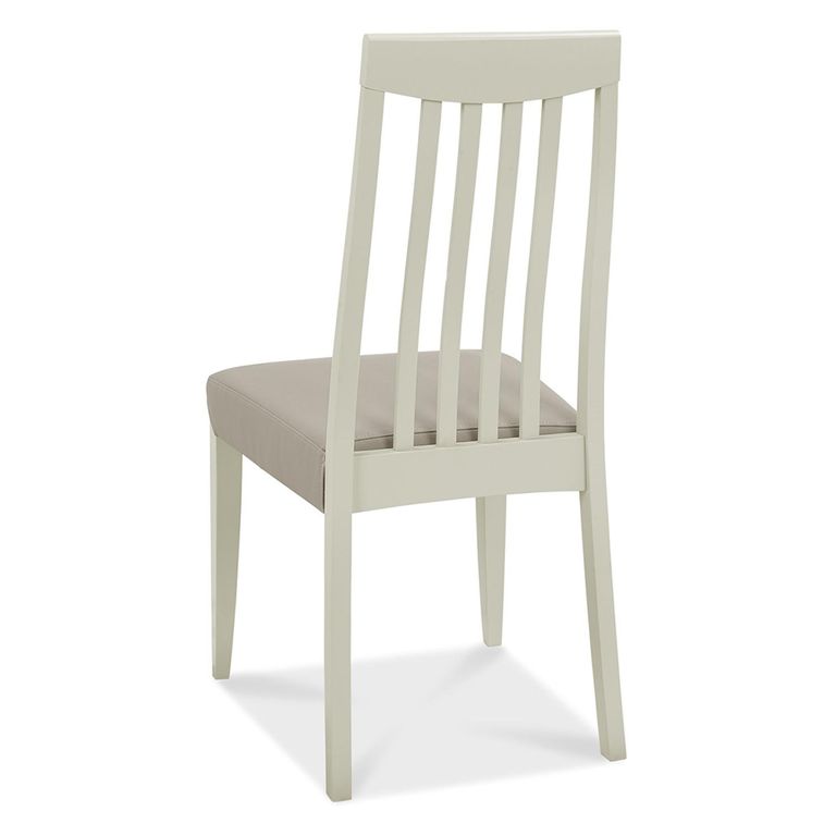 Bergen Grey Washed Oak Extending Dining Table Set - 2-4 Seater - 80cm-115cm - 2 Slatted Back Grey Bonded Leather Chairs