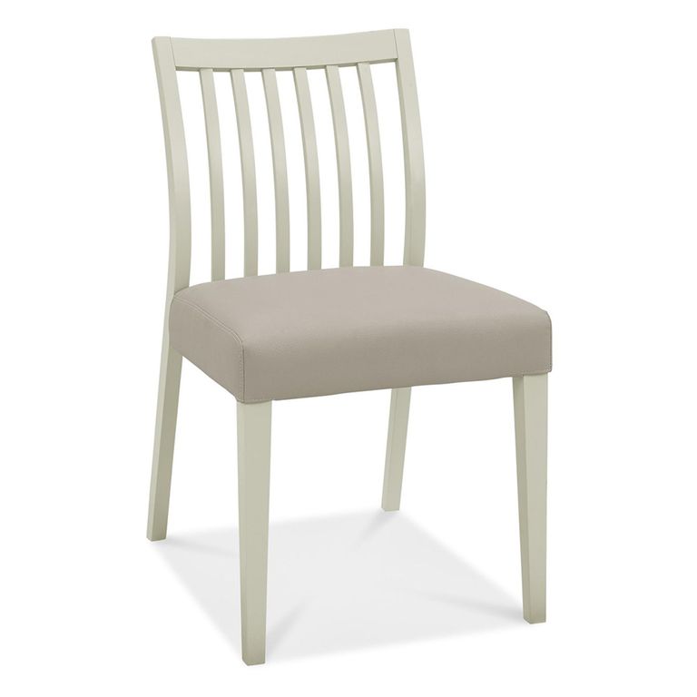 Bergen Grey Washed Oak Extending Dining Table Set - 4-6 Seater - 80cm-115cm - 4 Slatted Back Grey Bonded Leather Chairs