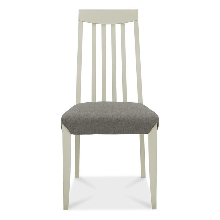 Bergen Grey Washed Oak Extending Dining Table Set - 4-6 Seater - 80cm-115cm - 4 Slatted Back Titanium Fabric Chairs