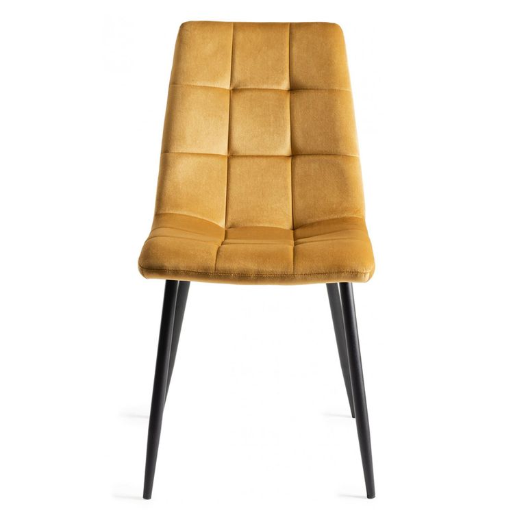 Dansk Scandi Oak Dining Table Set - Mondrian Mustard Velvet Chairs