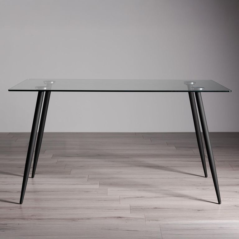 Martini Glass Dining Table Set - 6 Seater - 140cm - 4 Mondrian Mustard Velvet Chairs