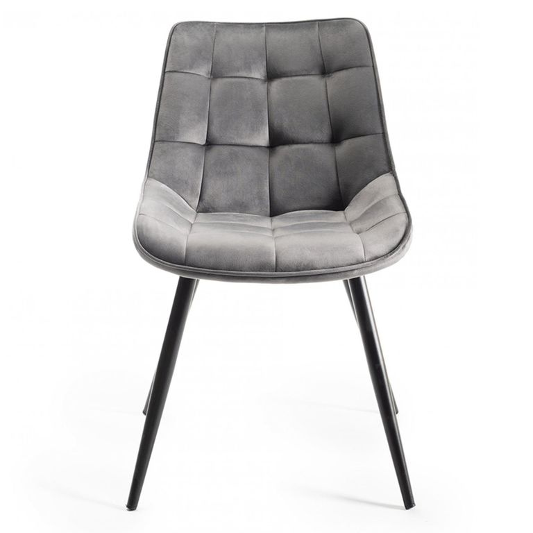 Miro Glass Dining Table Set - 6 Seater - 160cm - 6 Seurat Grey Velvet Chairs