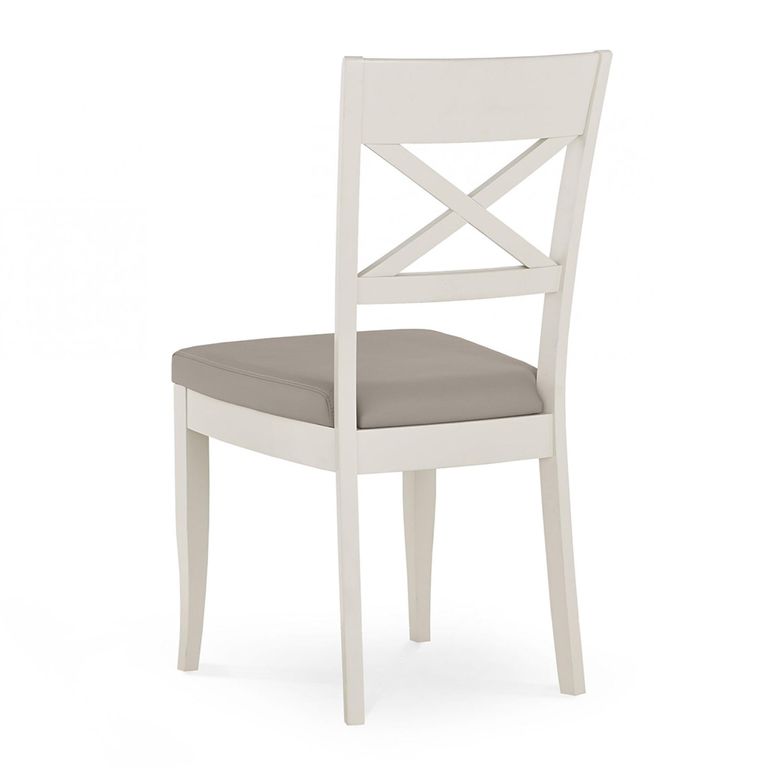 Montreux Extending Dining Table Set - 4-6 Seater - 140cm-180cm - 4 X Back Grey Bonded Leather Chairs - Grey Washed Oak & Soft Grey