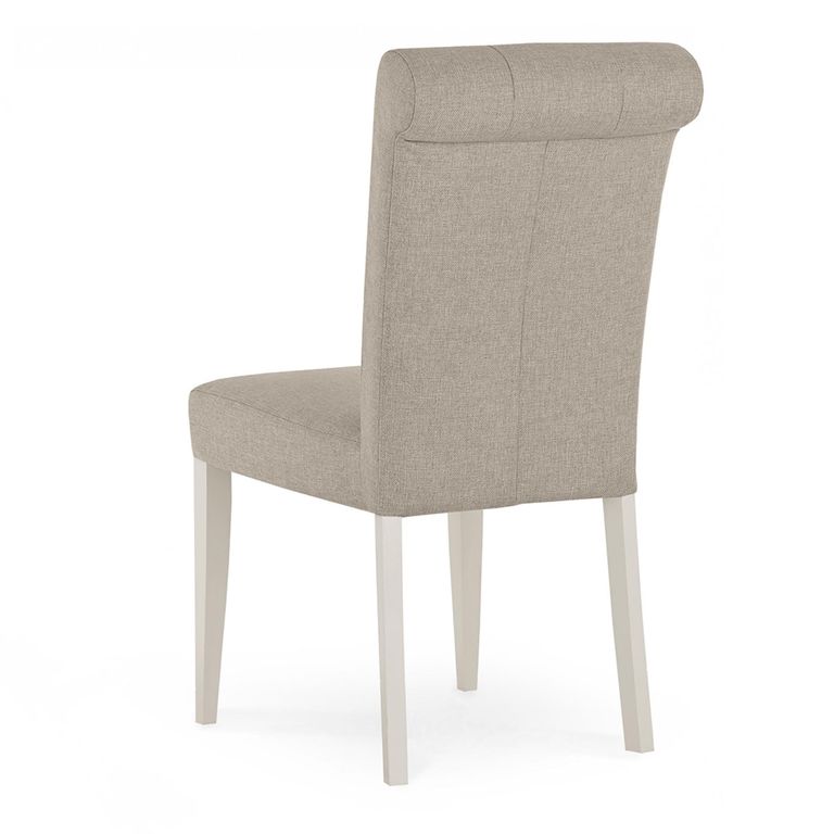 Montreux Extending Dining Table Set - 6-8 Seater - 180cm-225cm - 6 Upholstered Pebble Grey Fabric Chairs - Grey Washed Oak & Soft Grey