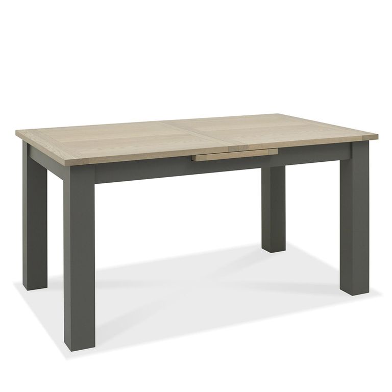 Oakham Dark Grey & Scandi Oak Extending Dining Table Set - 4-6 Seater - 152cm-192cm - 4 Ilva Spindle Chairs - Scandi Oak