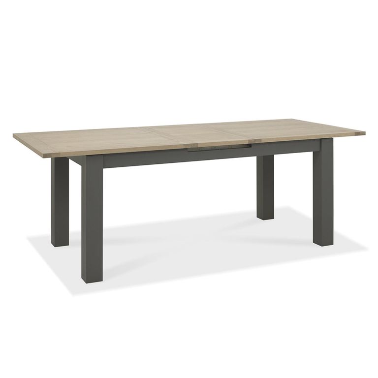 Oakham Dark Grey & Scandi Oak Extending Dining Table Set - 6-8 Seater - 180cm-225cm - 6 Ilva Spindle Chairs - Scandi Oak