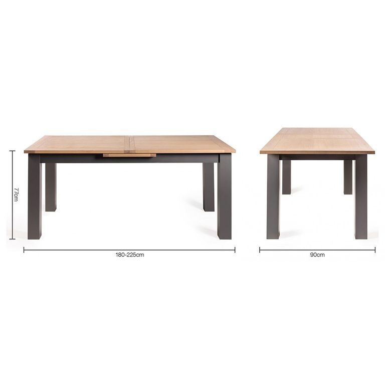 Oakham Scandi Oak Extending Dining Table Set - 6-8 Seater - 180cm-225cm - 6 Eriksen Grey Velvet Chairs