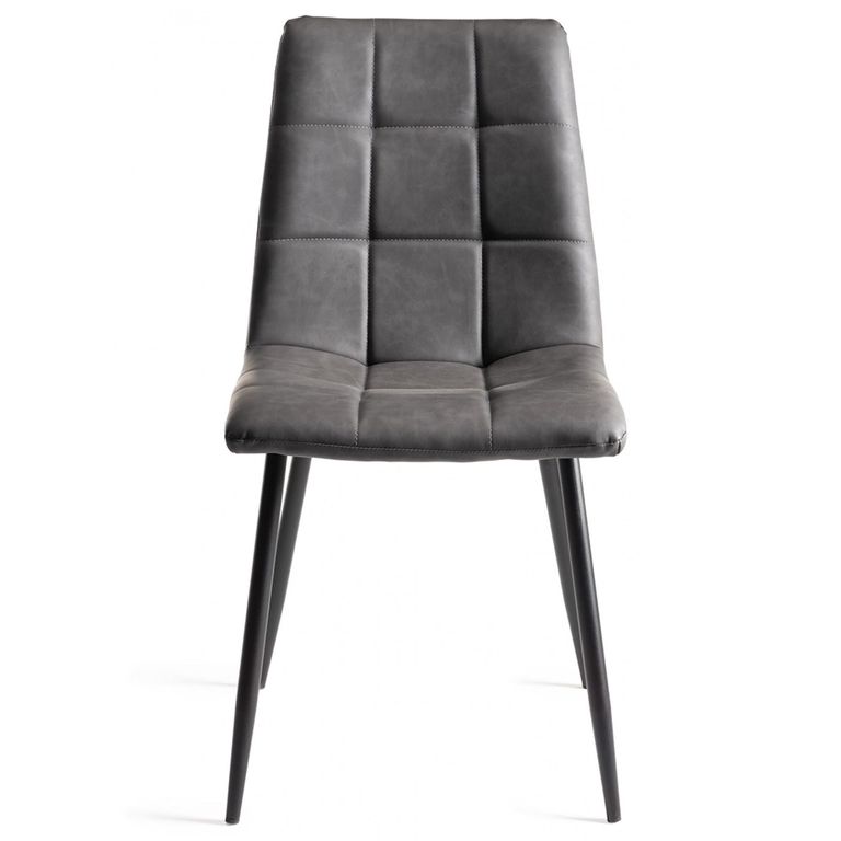 Ramsay Oak Dining Table Set - 6 Seater - 160cm - X Leg - 6 Mondrian Dark Grey Faux Leather Chairs