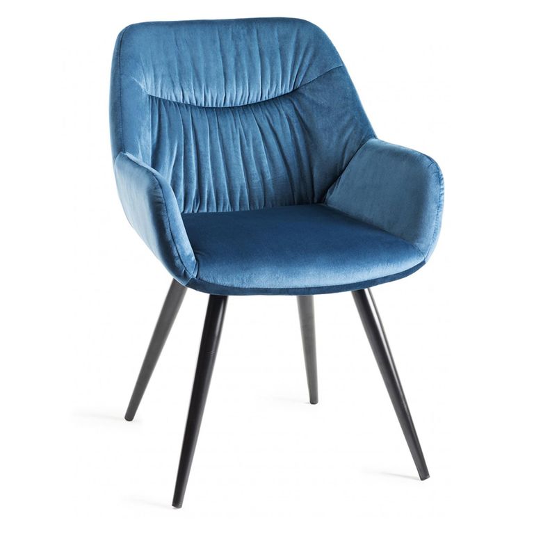 Turin Glass Dining Table Set - 4 Seater - 120cm - Round - Light Oak Legs - 4 Dali Petrol Blue Velvet Chairs