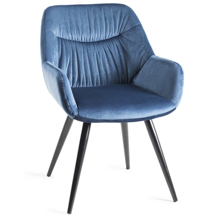 Turin Glass Round Dining Table - 4 Seater - 120cm - Dark Oak Legs - 4 Dali Petrol Blue Velvet Chairs