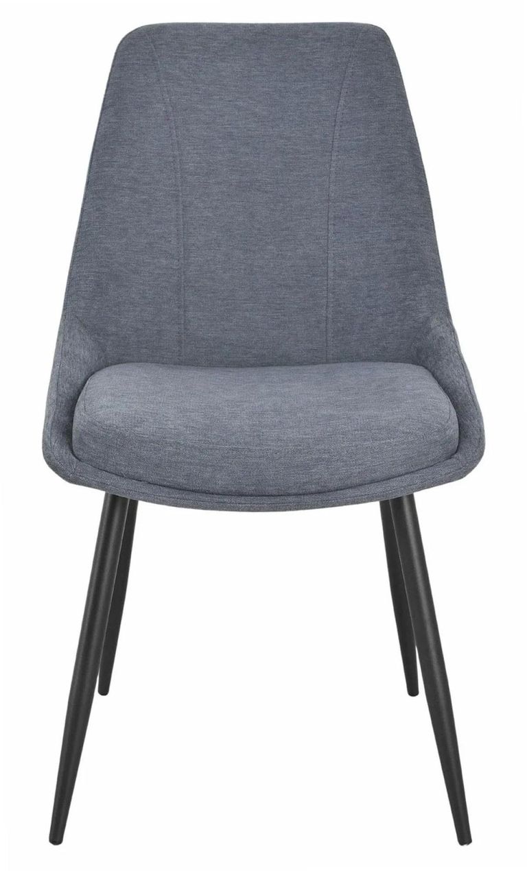 Bern Fluted Oak Effect Dining Set - Darwin Dark Grey Fabric Dining Chair