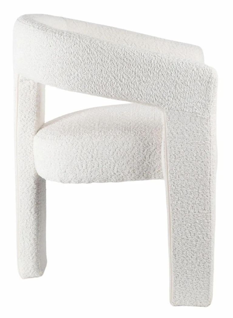 Bern Fluted Dining Set - 6 Seater - 160cm - Oak - Kiefer Dining Chairs - Cream Boucle Fabric