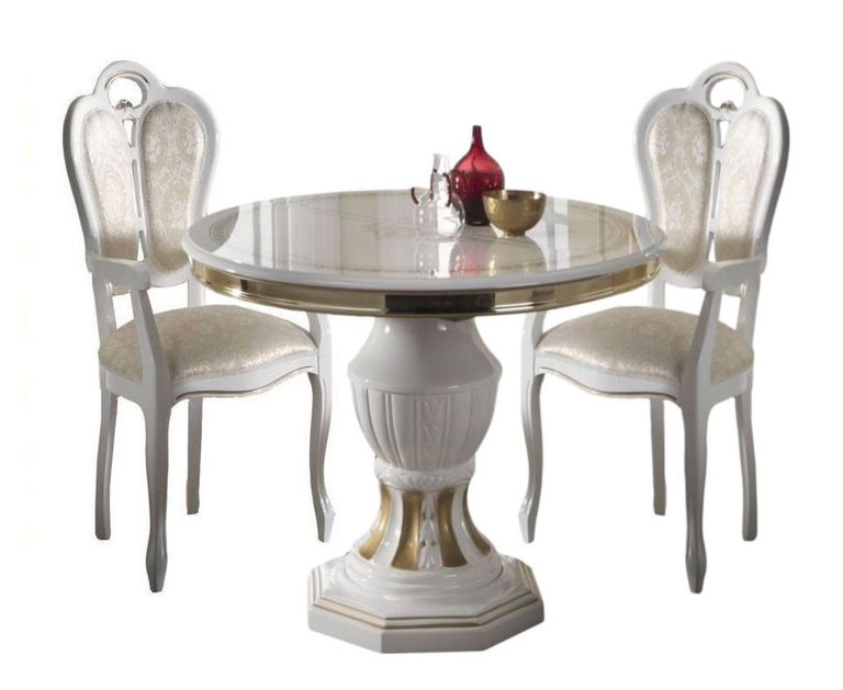 Betty White Italian Extending Round Dining Set with 2 Giglio Chair
