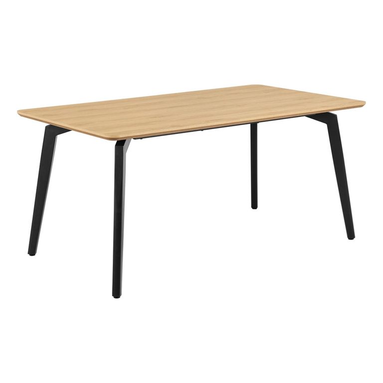 Cadiz Dining Set - 4 Seater - 160cm - Oak - with Black Vintage Dining Chair 