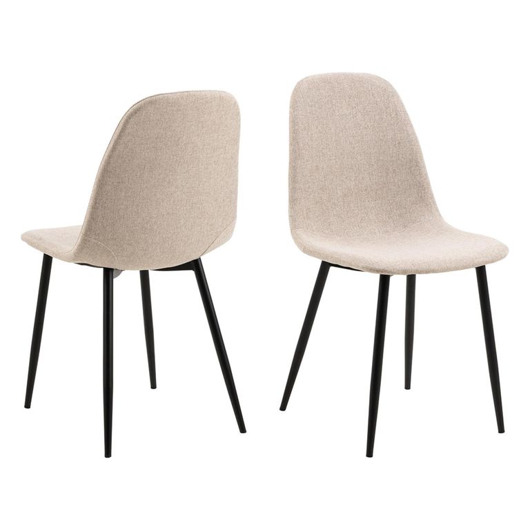 Cadiz Dining Set - Round - 4 Seater - 120cm - Oak - with Nesia Beige Fabric Dining Chair 