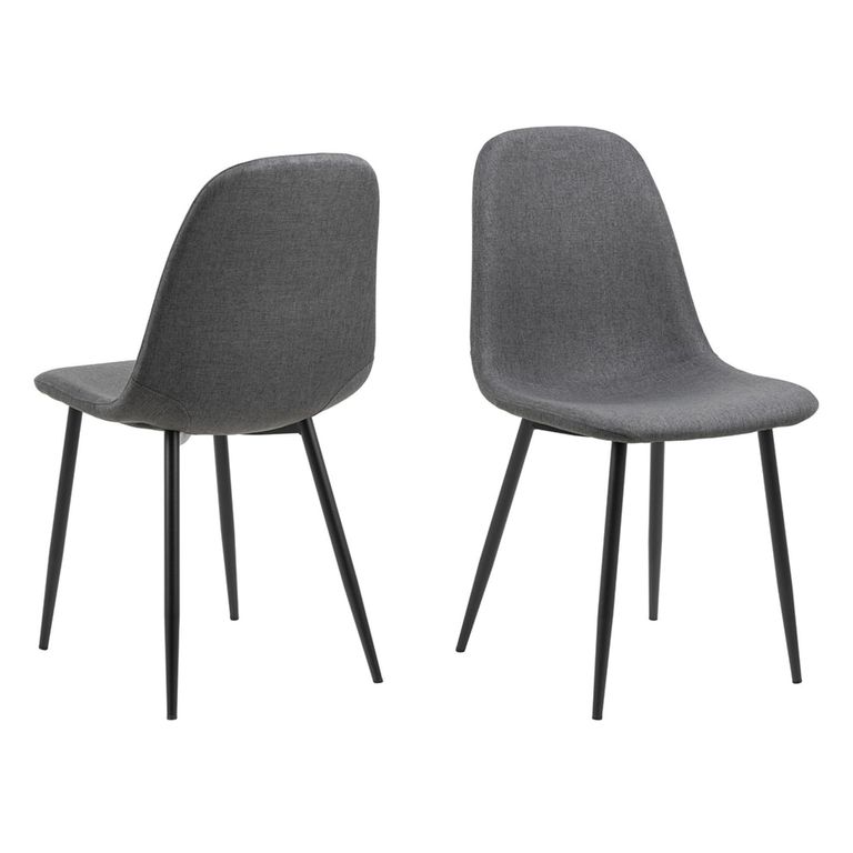 Cadiz Dining Set - Round - 4 Seater - 120cm - Oak - with Nesia Dark Grey Fabric Dining Chair 