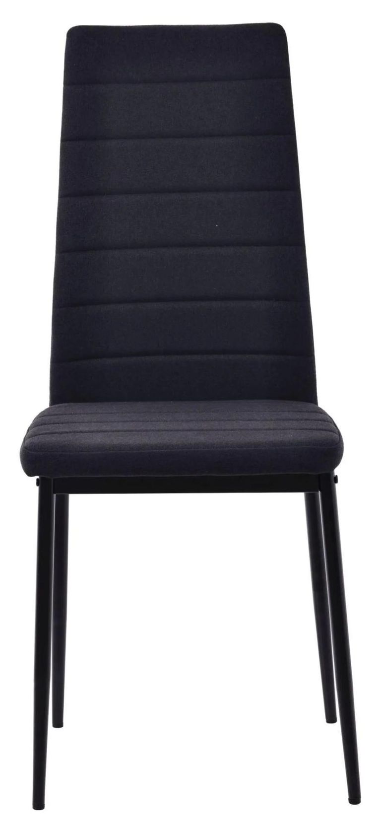 Camilla Grey Ceramic 4 Seater Dining Set - 4 Lido Black Fabric Dining Chair with Black Legs