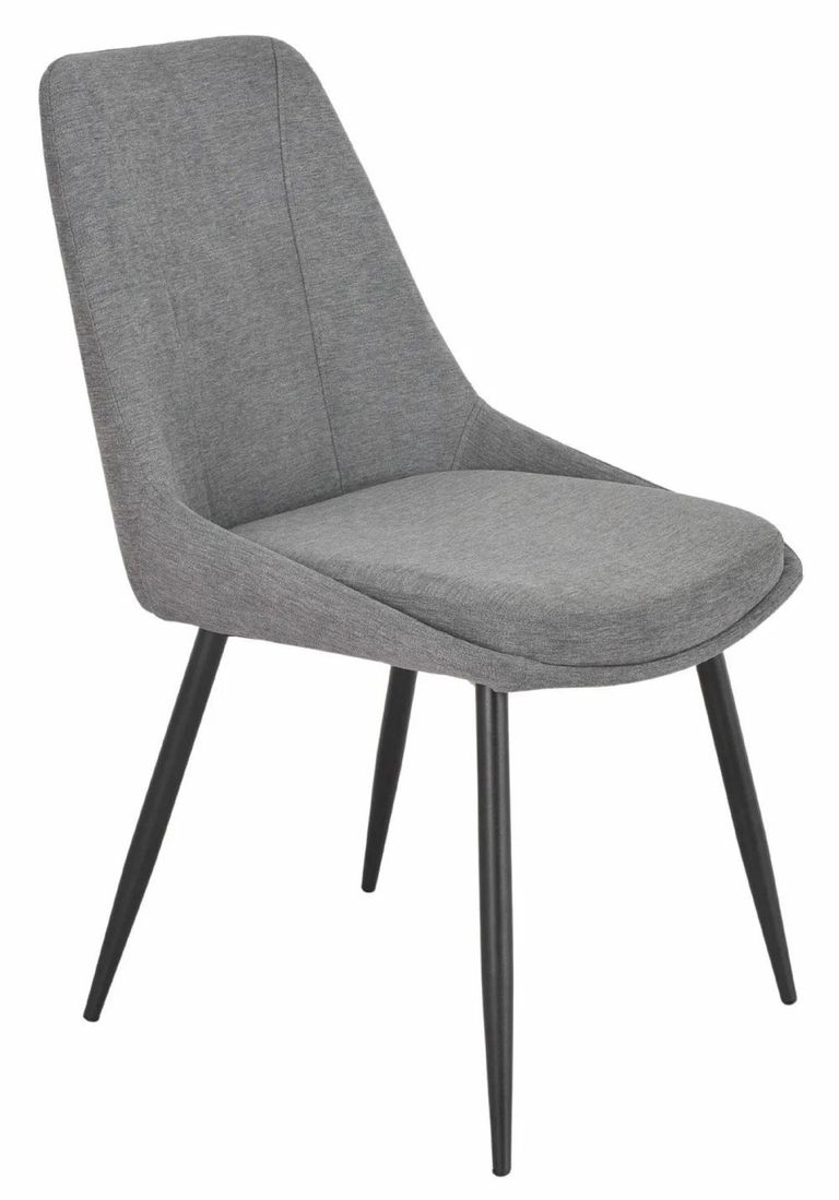 Carrara White Ceramic 4 Seater Round Extending Dining Set - 4 Darwin Grey Fabric Dining Chair