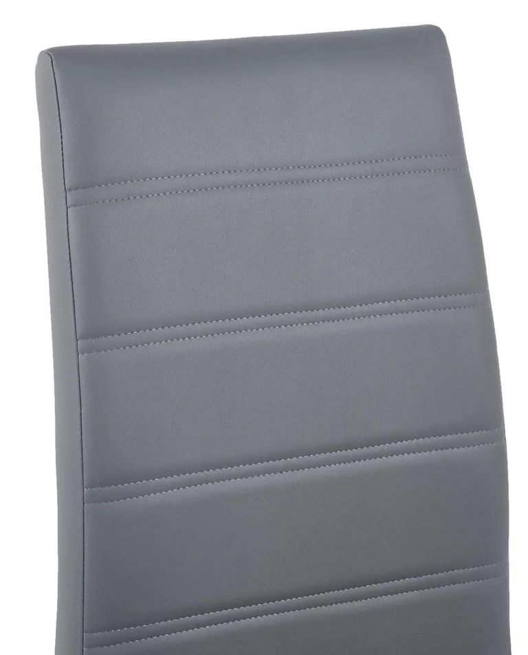 Carrera 4 Seater White Marble Round Dining Set - 4 Roma Grey Faux Leather Dining Chair