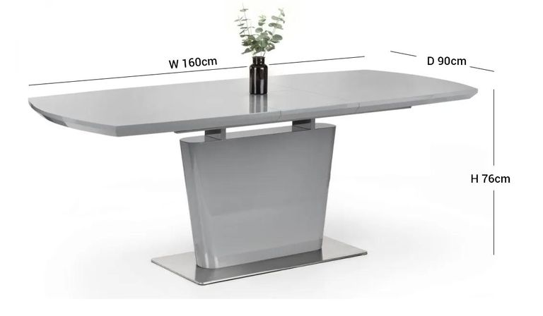 Como Extending Dining Set - 160cm-200cm - 2-4 Seater - 4 Cantilever Chairs - Grey Gloss