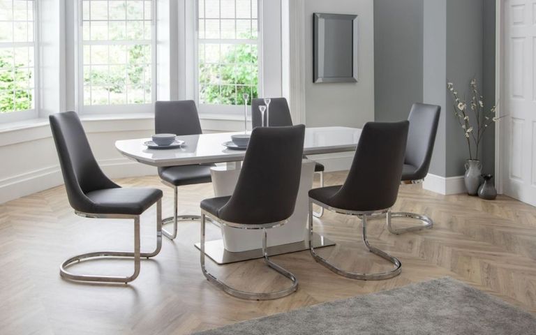 Como Extending Dining Set - 160cm-200cm - 6-8 Seater - 4-6 Chairs Option - White Gloss