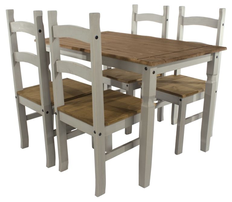 Corona Grey Mexican Pine Dining Set - 150cm